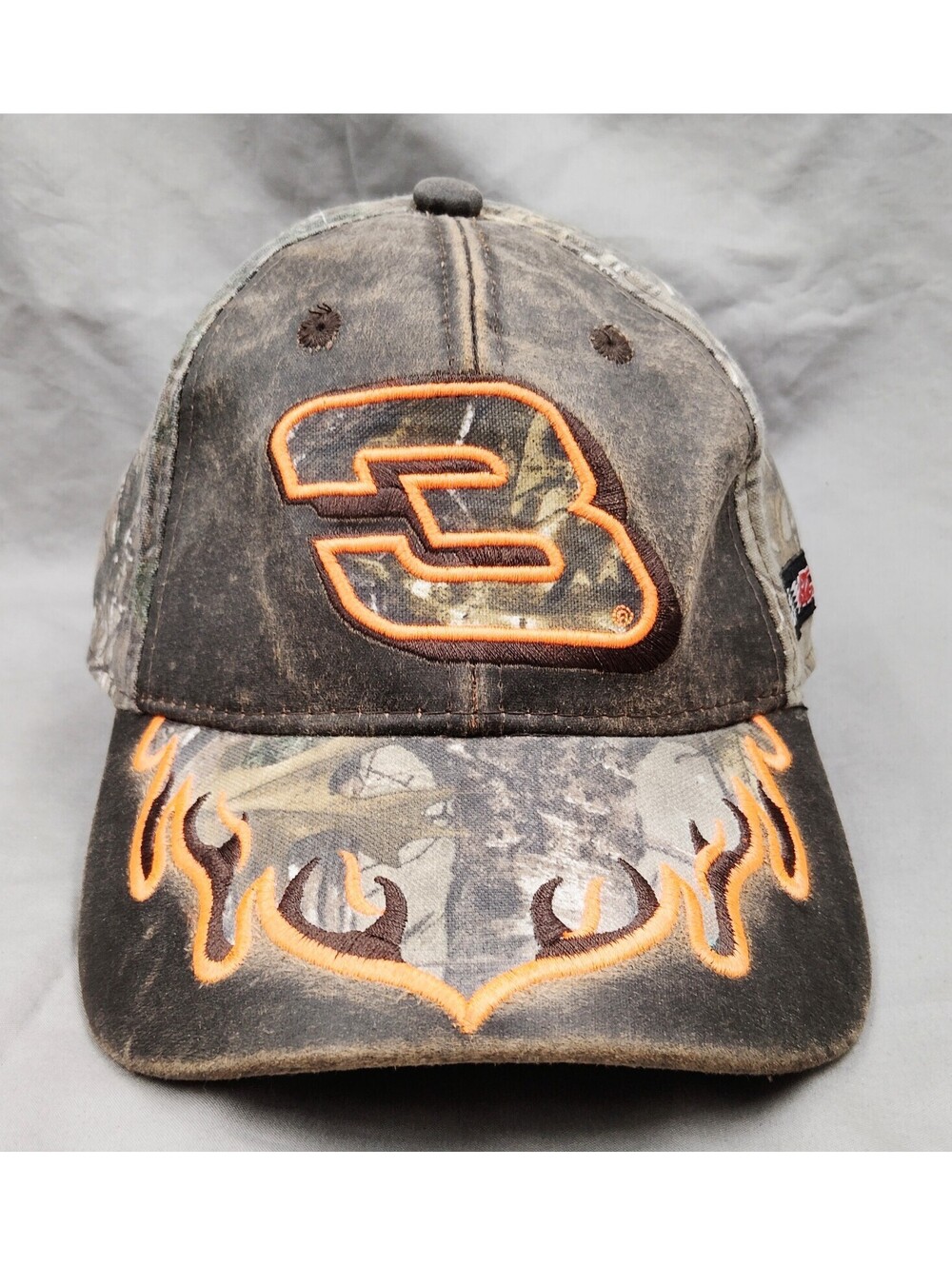 Dale Earnhardt Sr #3 NASCAR RCR Signatures Camo Flame Racing Hat Cap OSFM